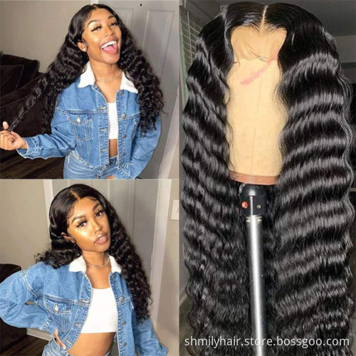 Human Hair Lace Front Wigs Loose Deep Wave Wig Bleached Knots Pre plucked Swiss HD Lace Raw Indian Hair Wigs For Black Women